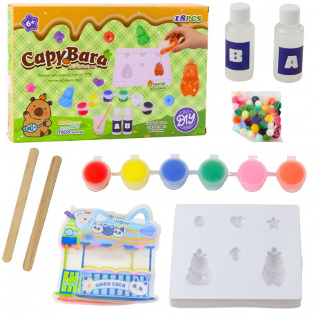 DIY kapibara 18-osaline loominguline komplekt geelfiguuride valmistamiseks