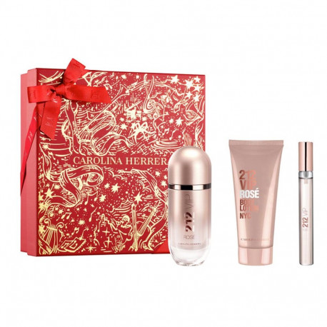 CAROLINA HERRERA 212 VIP ROSE EAU DE PARFUM 80ML VAPORIZADOR + LOCION CORPORAL PERFUMADA 1U + VIAL 1