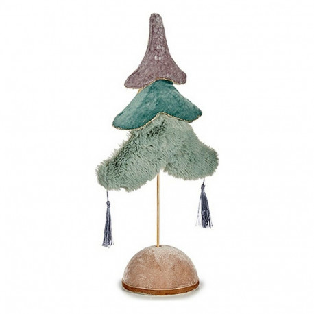 Christmas Tree Krist+ Blue Multicolour Turquoise Silver Polyester Wood 12 x 43 x 22 cm 22 x 43 x 12 