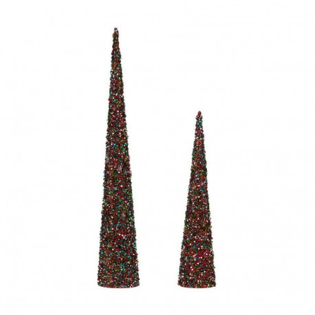 Christmas bauble Krist+ Blue Fuchsia Sequins Christmas 9,5 x 60 x 9,5 cm Cones