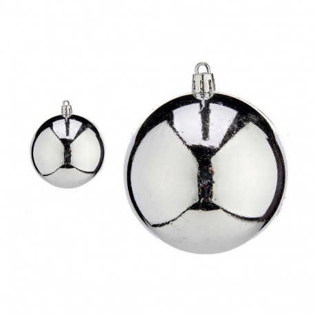 Christmas Baubles Krist+ K1912475-3 Silver Plastic Ø 8 cm 16 Units