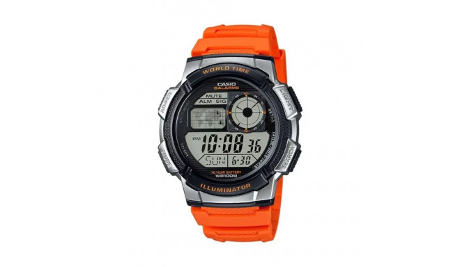 Meeste Kell Casio WORLD TIME ILLUMINATOR Oranž (Ø 43 mm)