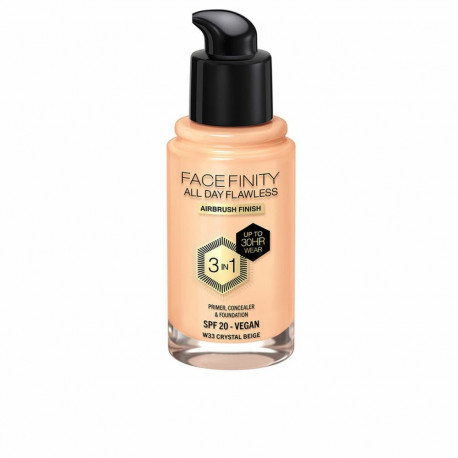 Meigi aluskreem Max Factor Face Finity All Day Flawless Nº W33 Crystal beige W33-Crystal Beige Spf 2