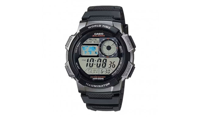 Meeste Kell Casio WORLD TIME ILLUMINATOR Must (Ø 43 mm)