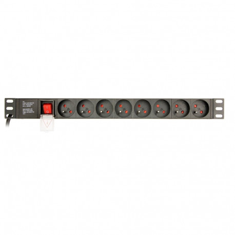 EnerGenie EG-PDU-014-F Rack Power Distribution Unit (8 FR sockets, 1U, 16A, Schuko plug, 3m, black c