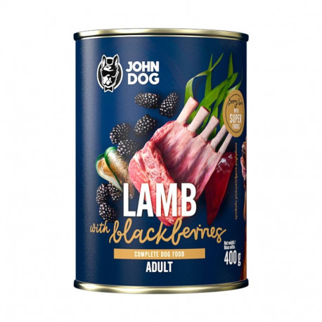 JOHN DOG Berry Line Lamb with blackberries - wet dog food - 400g