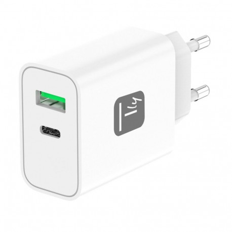 Techly IPW-USB-30WACG mobile device charger Universal White AC Fast charging Indoor