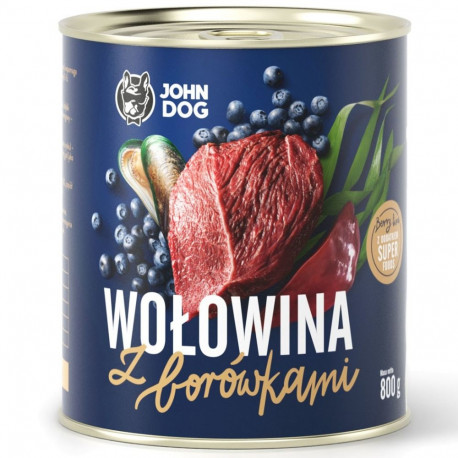 JOHN DOG Berry line veiseliha mustikatega märg koeratoit 800g
