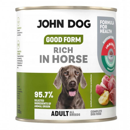 JOHN DOG Good Form hobuserohke märg koeratoit 800g