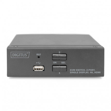 Digitus KVM-lüliti, 2-porti, ühe ekraaniga, 4K, HDMI®