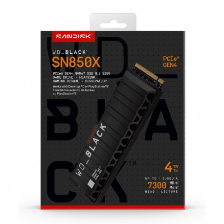Western Digital WD_BLACK™ SN850X NVMe™ SSD POWERED BY SANDISK 4 TB, [With Heatsink]