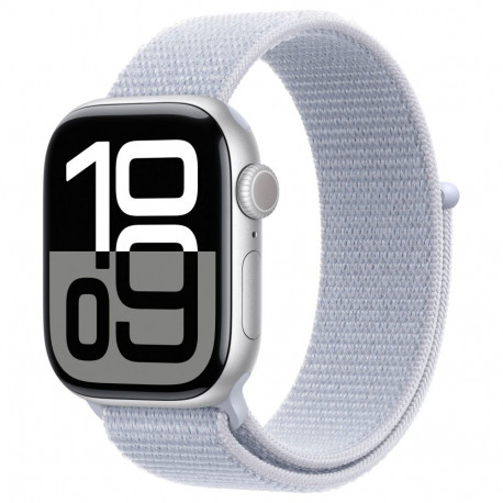 "APPLE Watch Series 10 GPS + Cellular 42mm Silver Aluminium Case with Blue Cloud Sport Loop"