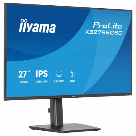 68,5cm/27" (2560x1440) iiyama ProLite XB2796QSC-B1 16:9 IPS 4ms 75Hz HDMI USB-C USB VESA must kõlar