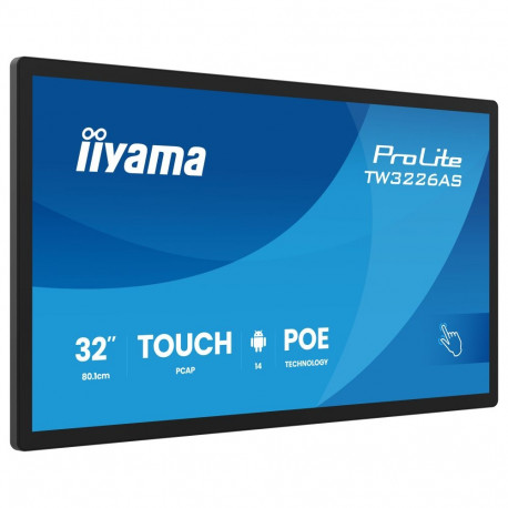 "80,1cm/31,5"" (1920x1080) iiyama ProLite TW3226AS-B3P 16:9 VA 8ms 60Hz HDMI USB LAN PoE VESA Speake