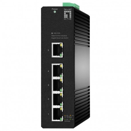 5x GE IGS-2105 1000 BASE-T RJ45 võrgulüliti, must