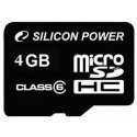 Silicon Power mälukaart microSDHC 4GB Class 6