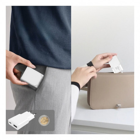 "4smarts Ladegert PDPlug Duos Slim 20W GaN USB-C/A+USB-C Kabel"