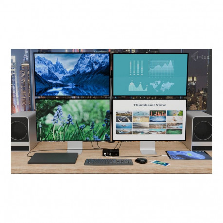 I-TEC Thunderbolt 5 Quattro Display DS 2xTB5 2xHDMI 1x2.5GLAN 1xAudio/Mic 1xUSB-C Gen2