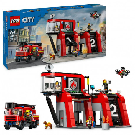 "LEGO City Feuerwehrstation mit Drehleiterfahrzeug 60414"