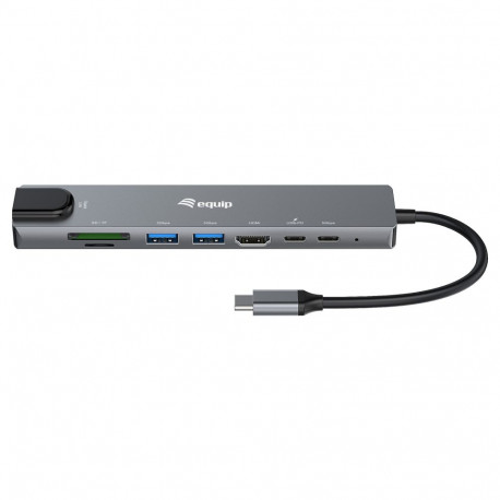 "Equip Adapter USB-C -> HDMI.GbE.3xUSB3.2 Gen1.SD/TF.PD 100W"