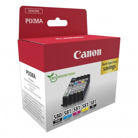 Canon PGI-580/CLI-581 2078C008 5-osaline tindikomplekt (BK/C/M/Y/PGBK)