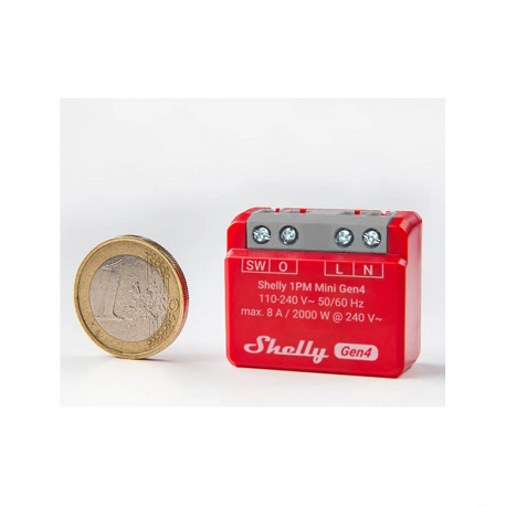 "Shelly Relais ""1PM Mini Gen4"" WLAN BT Matter Zigbee Messfunktion max 8A 1 Kanal Unterputz"