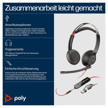 "Poly Blackwire 5220 STEREO"