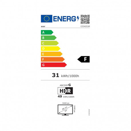 "Acer CZ342CURHb 34"" 86.4cm 21:9 100Hz 3440x1440 black"