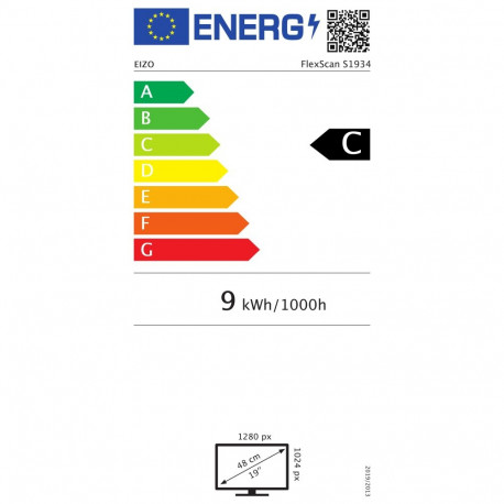 EIZO 48.3cm (19") S1934H-BK 5:4 DVI+DP LED IPS reguleeritava kõrgusega must