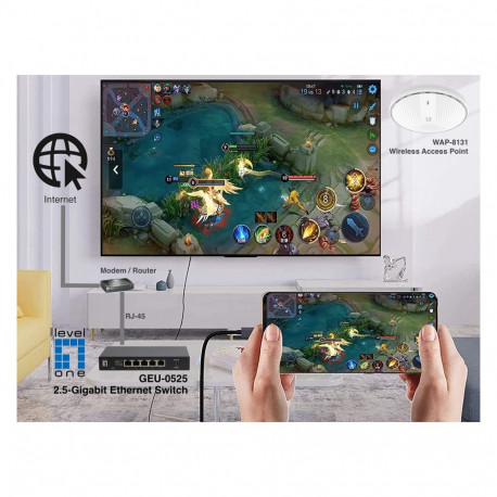 Kommutaator 5x GE GEU-0525 2.5GbE 100/1000Mbps