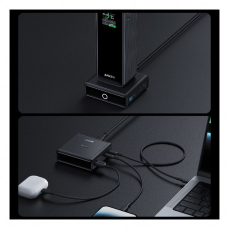 "Anker Charging base 4-in-1 100W f. Prime PowerBank 1 x USB-A 2 x USB-C 1 x Ladepad black"