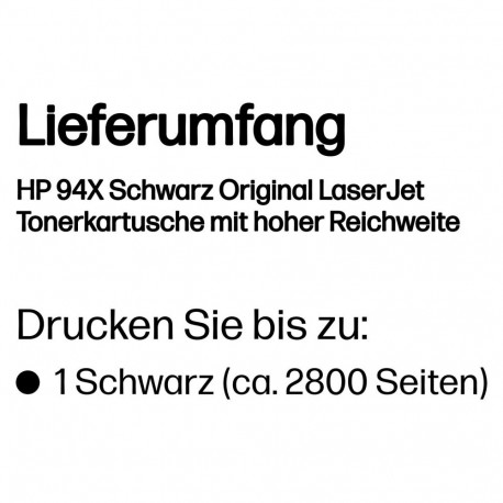 "HP 94X High Yield Original LaserJet Toner Cartridge"
