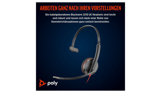 "HP Poly Headset Blackwire C3210 Mono USB-C/A"