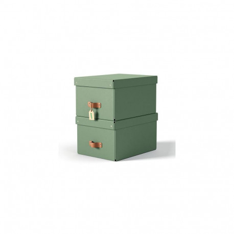 Leitz Puro Storage Box with lid, medium, 17L, 100% recycled card, pack of 2