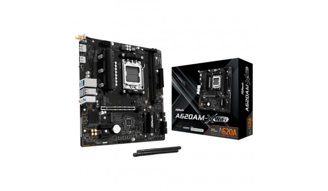 Mainboard|ASROCK|AMD A620|Socket AM5|micro ATX|RAM DDR5-SDRAM|2xSlots|Wi-Fi Yes|Bluetooth Yes|1xNumb