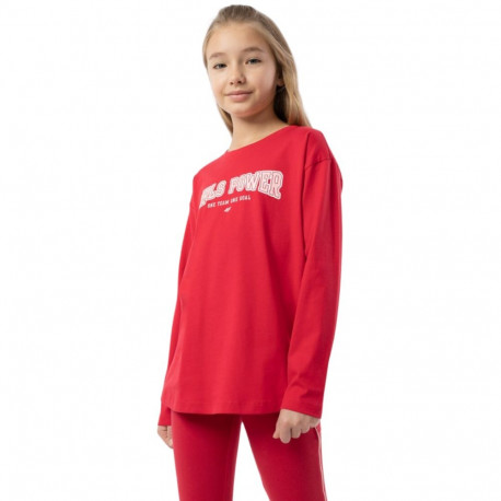 4F tüdrukute särk HJZ22 JTSDL002 62S 134cm, punane