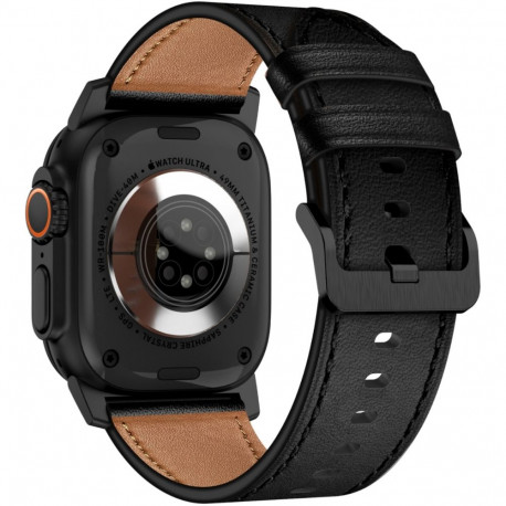 Kellarihm Trendybay Apple Watch 44/45/46/49mm, nahk, must