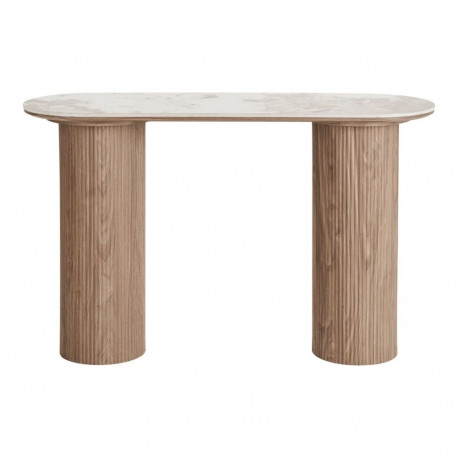 Konsoollaud ATHENS, valge/tumepruun