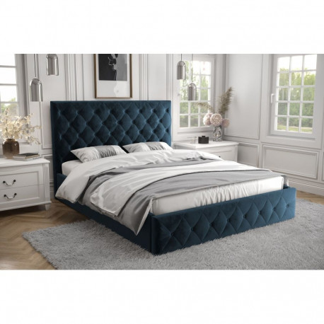 Pesukastiga voodi Roma 200×200 cm, sinine