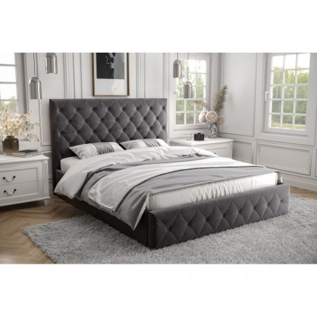 Pesukastiga voodi Roma 200×200 cm, tumehall