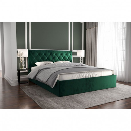 Pesukastiga voodi Pier 200×200 cm, roheline