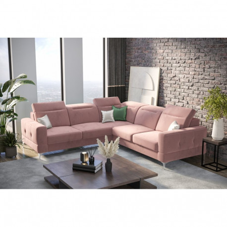 L-kujuline nurgadiivanvoodi Malibu Max, roosa