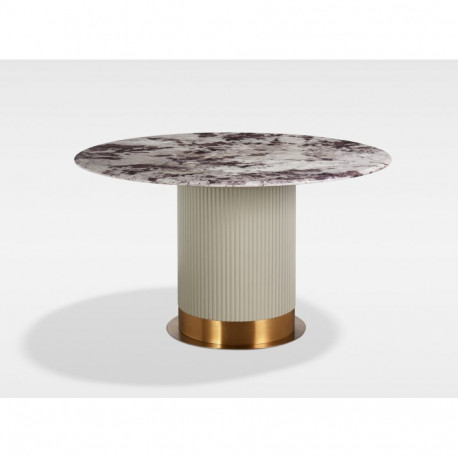 Söögilaud STILIG 135cm ümmargune, kreem/hall