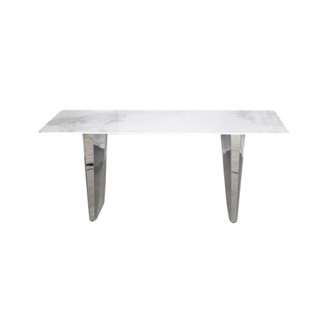 Söögilaud MODIG 200cm, valge/hõbe