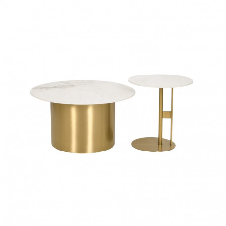 Diivanilaud MODIG 2tk, valge/kuldne