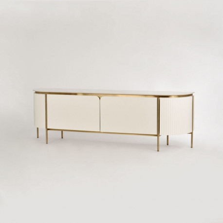 TV-alus STILIG 200cm, kuldne/valge