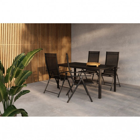 Söögilauakomplekt GIARDINI toolidega LEVANZO, must