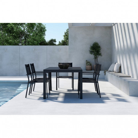Söögilauakomplekt CAPO lauaga ja toolidega COPACABANA 6-kohaline, must