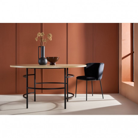 Söögilaud COPENHAGEN ⌀140 cm ümmargune, must/naturaalne