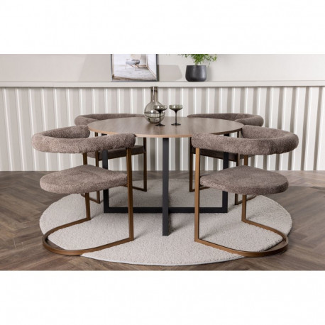 Söögitoa komplekt DURANGO&MORNING laud + 4 tooli, pähkel/must